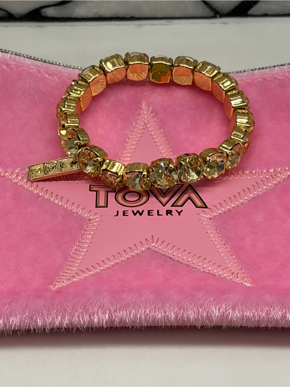 Tova Oakland Solid Stretch Crystal Bracelet- Lemon color